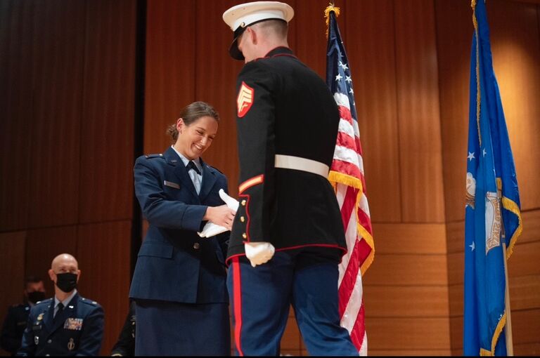Megan went on active duty and officially commissioned into the U.S. Air Force in October and was blessed to have Colton give her first salute!
