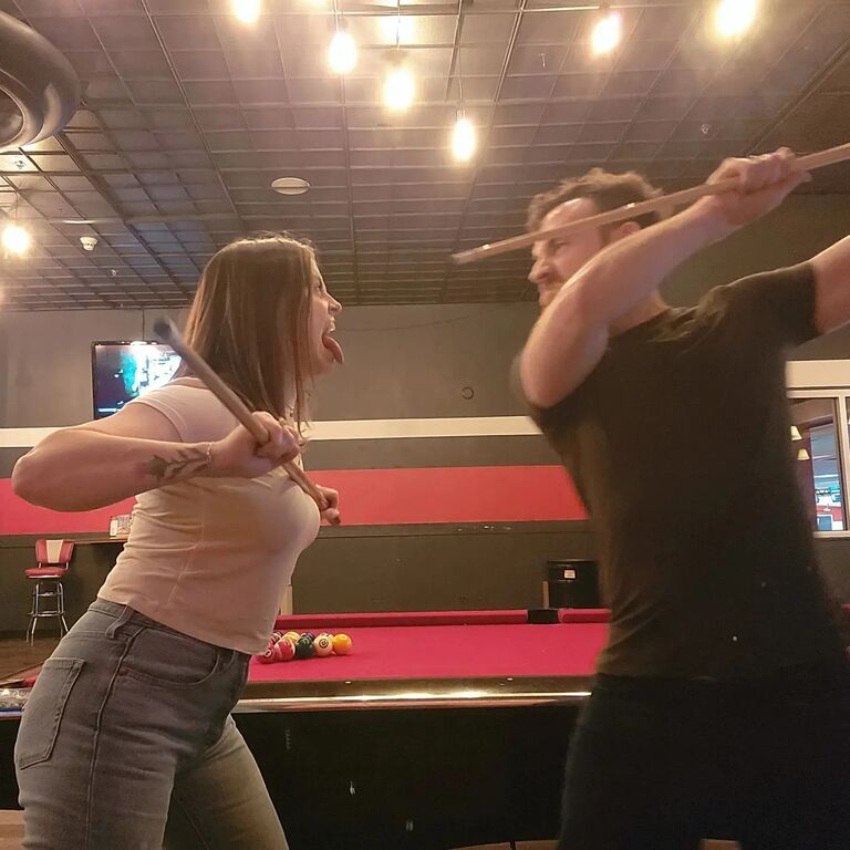 We get really competitive before games lol this is our Maori war dance reminiscent of the one seen in Chardee MacDennis - you'll get that if you watch Always Sunny lol