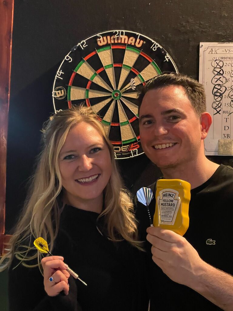 Chattanooga, TN.
On our first trip together, we won a game of darts and won the grand prize of a bottle of mustard.