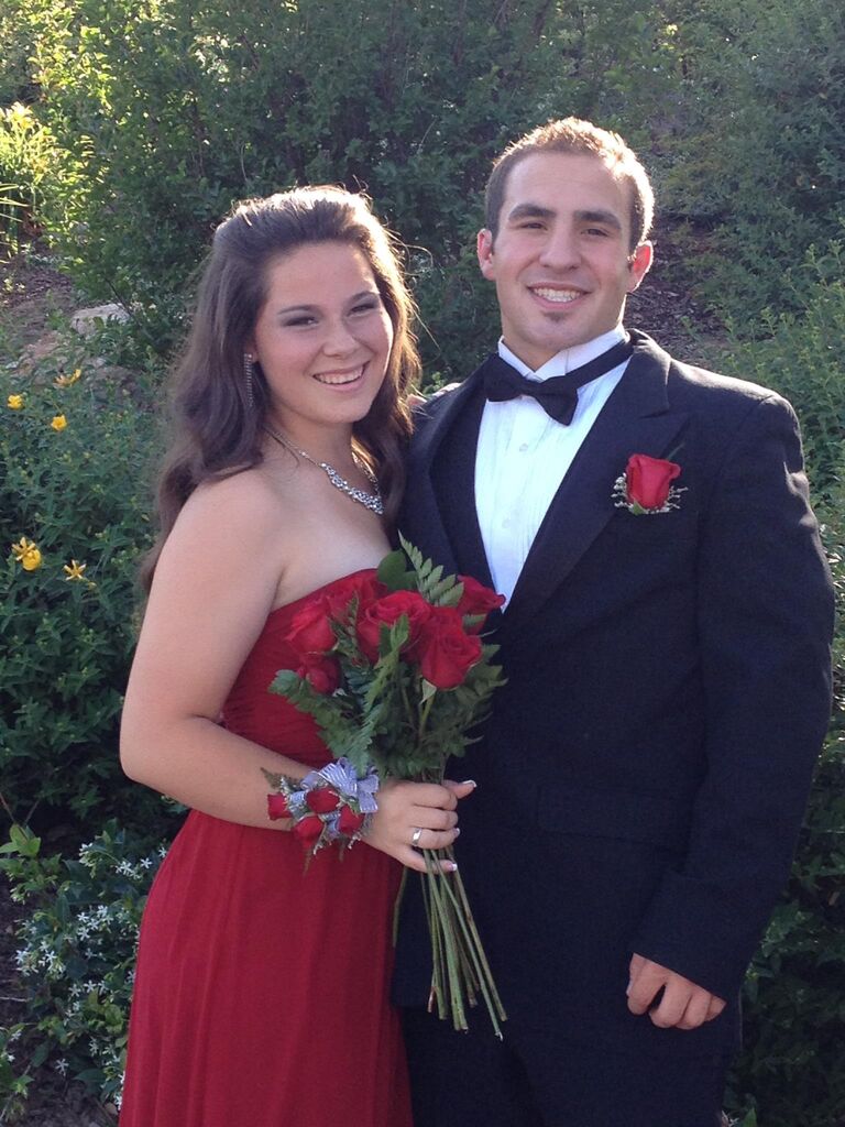 Katie's Senior Ball. Brandon gave me 12 dozen roses and said "a dozen roses from a Rose" when he gave them to me