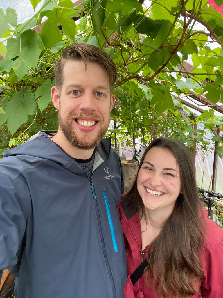 Checking out our grapes