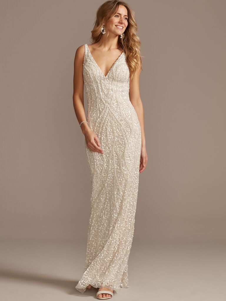 David's bridal plunging outlet neckline