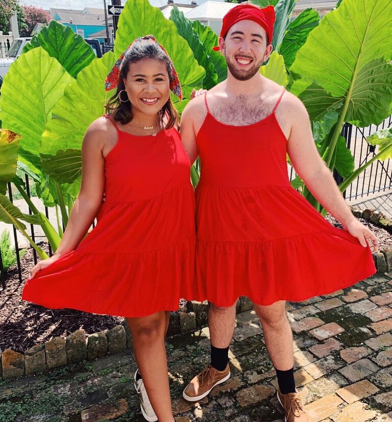 Our first Red Dress run together and Logan's first time wearing a dress. 