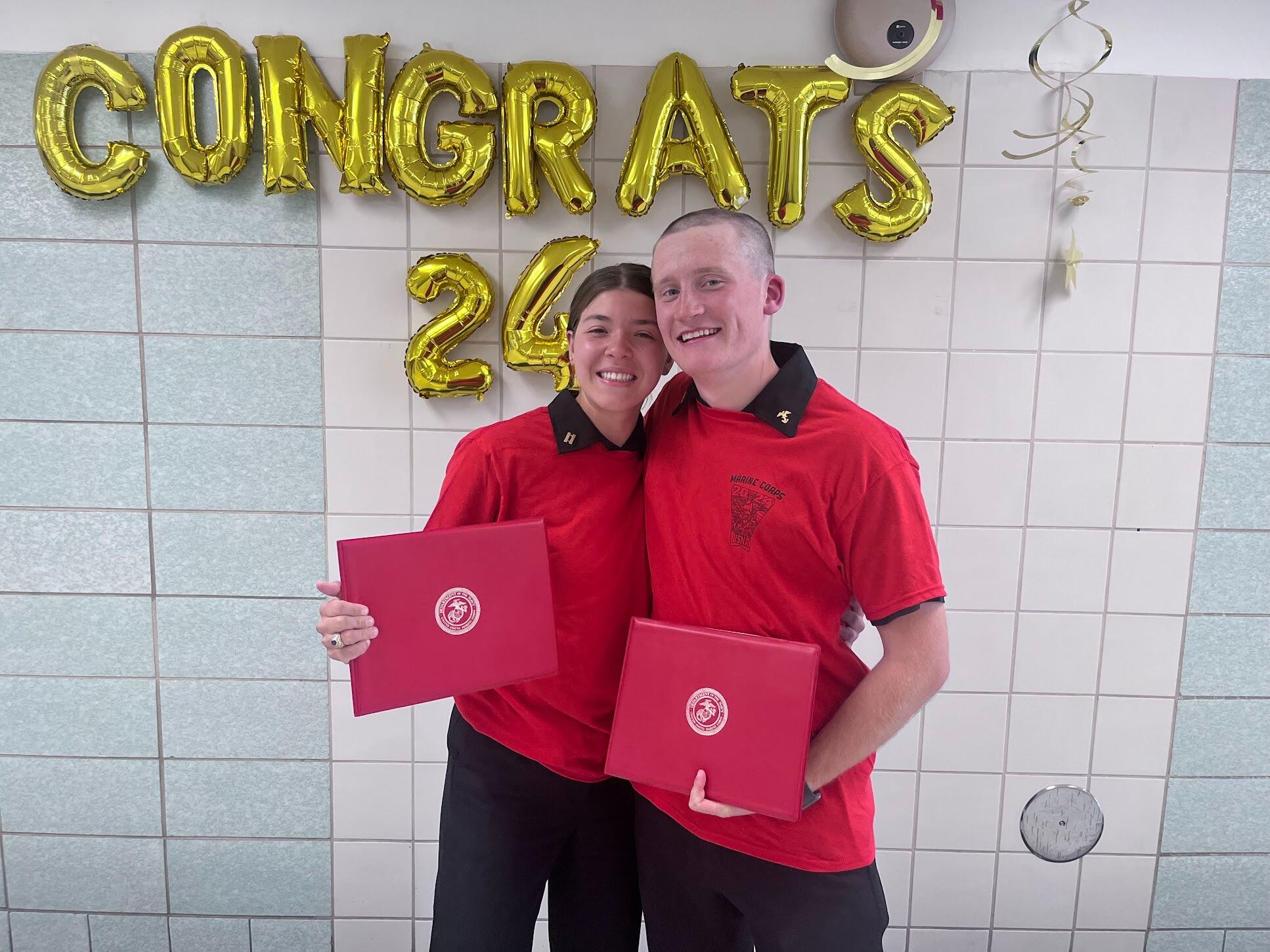 Sara and Andrew found out they were going to be Marines!