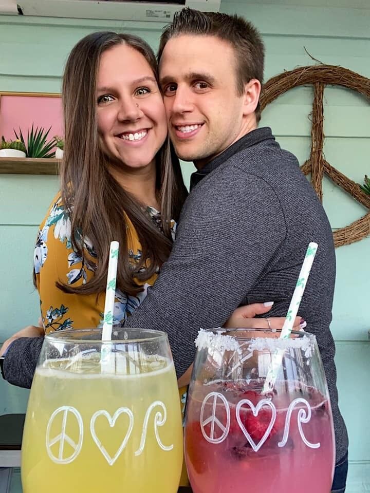 John and Samantha celebrate their third anniversary at their favorite restaurant, Swell Taco, the day before the world shut down for Covid. 
