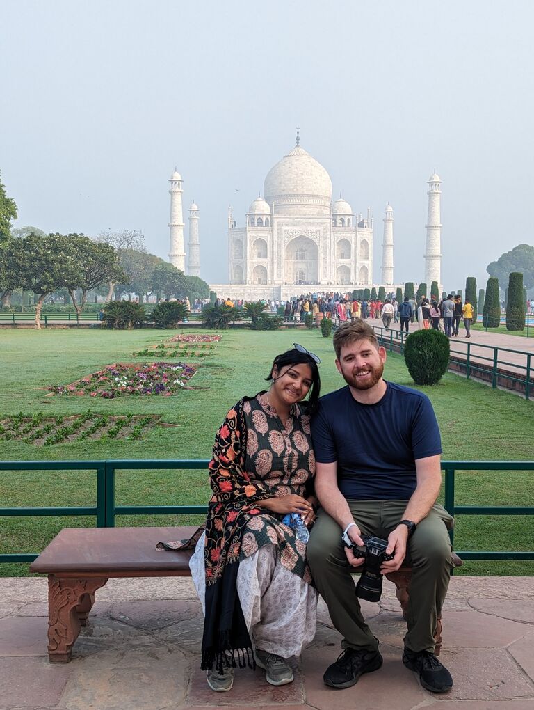Both of us visiting the Taj Mahal :)