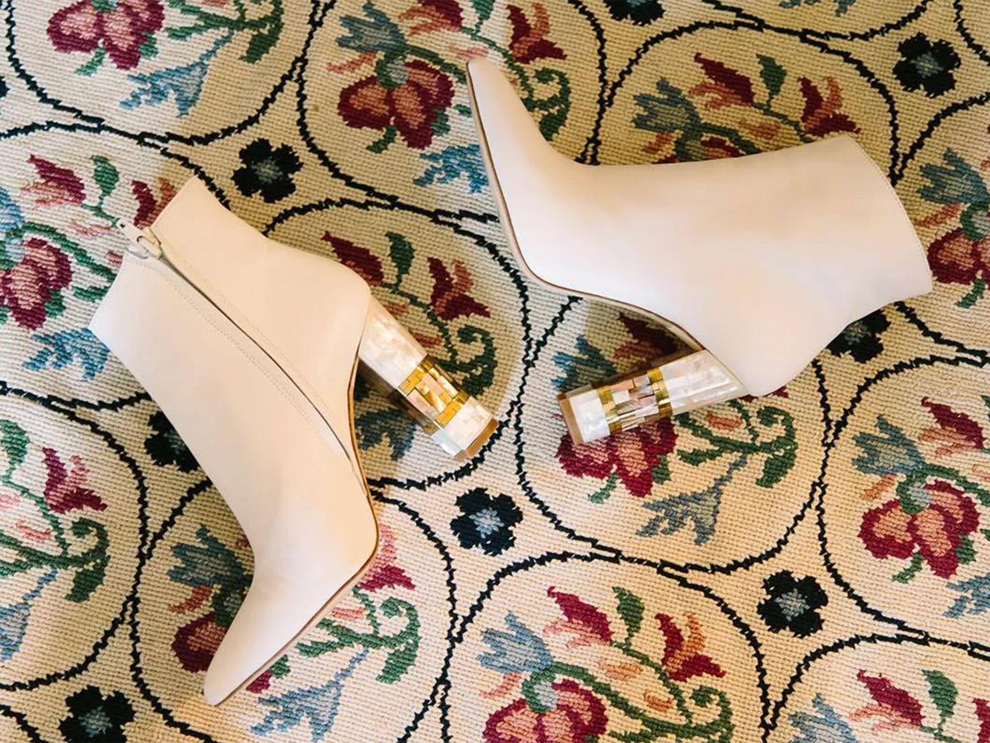 Pair of white booties