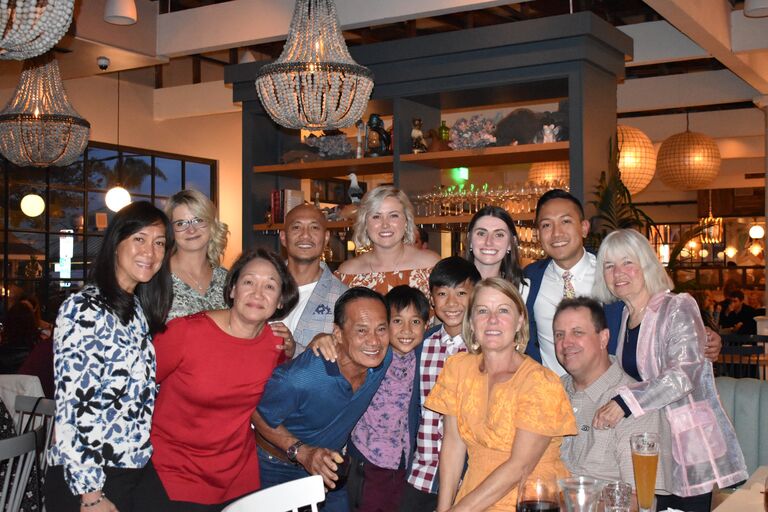 Another surprise was waiting that night at Herb & Sea, Savannah and Gabe's favorite SoCal restaurant. Surrounded by family and friends, they celebrated the promise of a bright future.