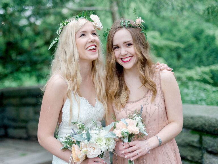 bride and her maid of honor