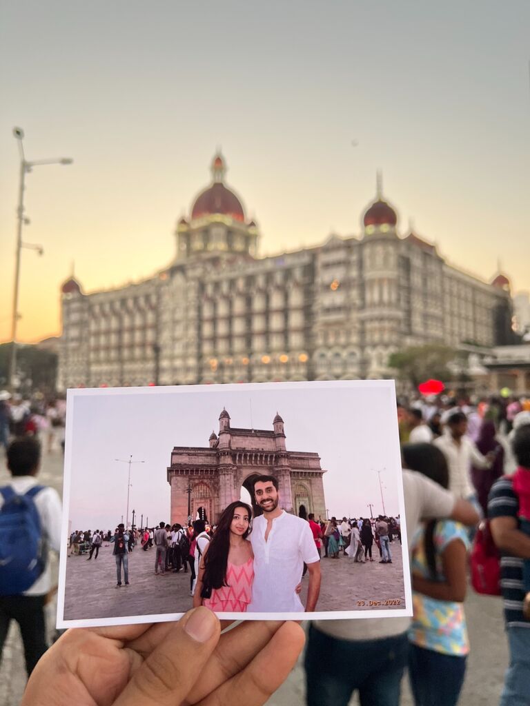 Two years into dating we took a very special trip to India. We showed each other our childhood homes and met extended family on both sides. 