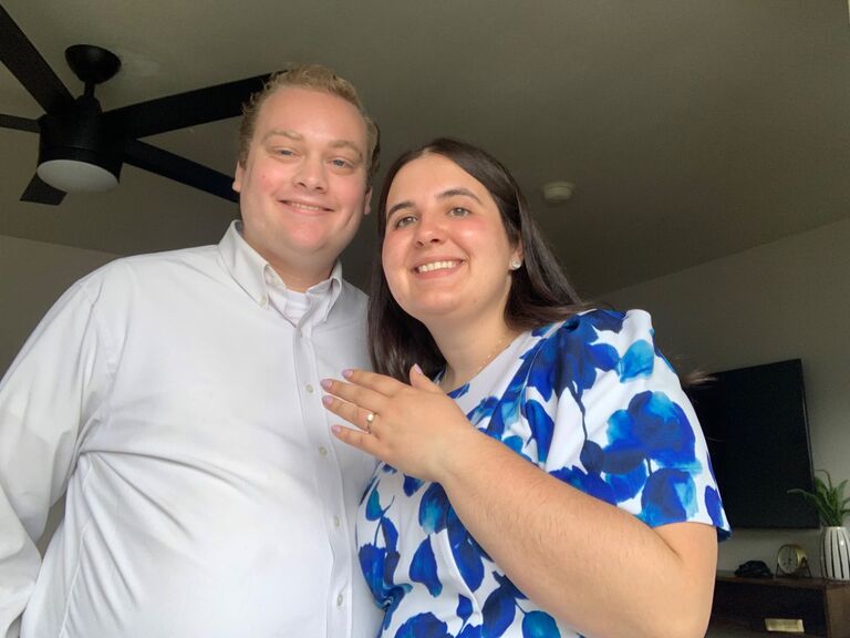 James proposed to me in living room of our Airbnb in Clear Lake, Iowa. It was the perfect way to end our vacation and we’re so excited to start our lives together! 