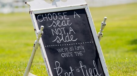 K & J Creates Wedding Signs Decor. Pick a seat, not a side, you