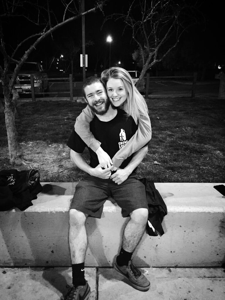 Celebrating Travis's birthday together for the first time