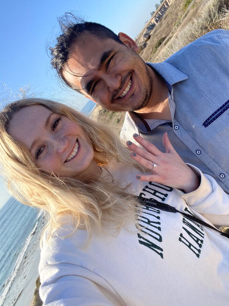 We got engaged! Juan asked me to marry him at Crystal Cove State Beach 🤍