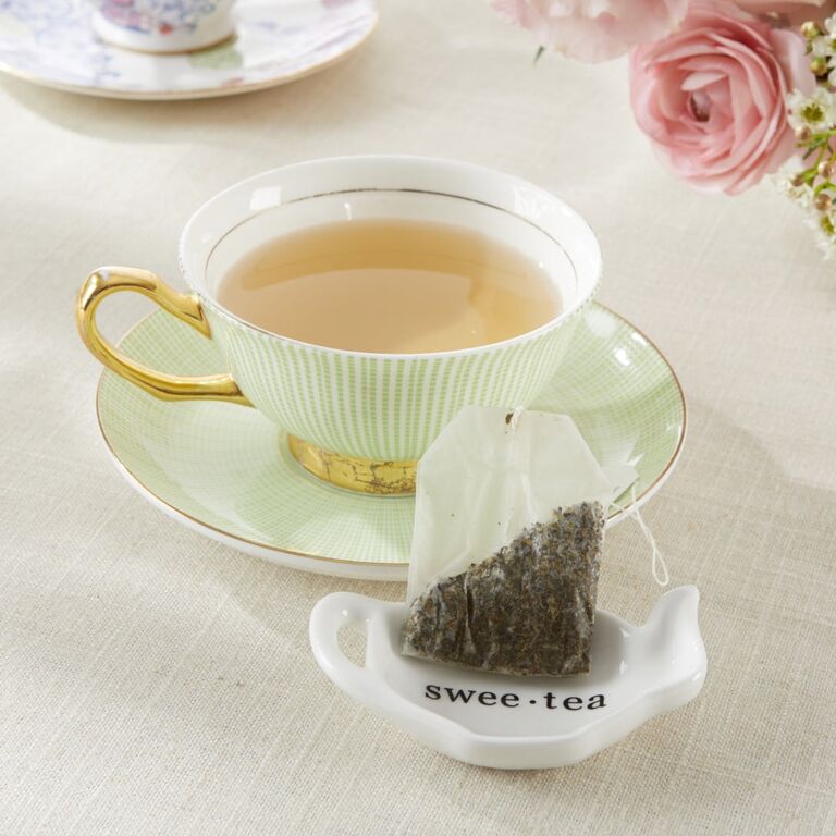 Cute tea bag caddy that reads Swee-tea bridal shower favor