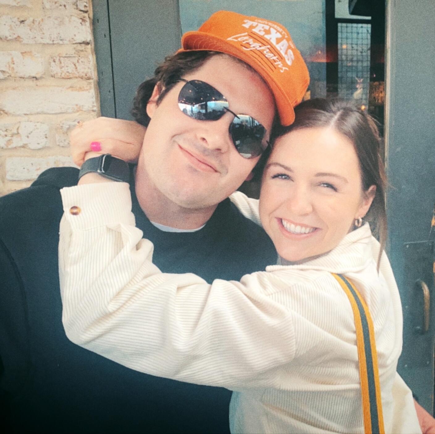 Our first "couple" picture together, watching the Cowboys playoff game at the Skellig.