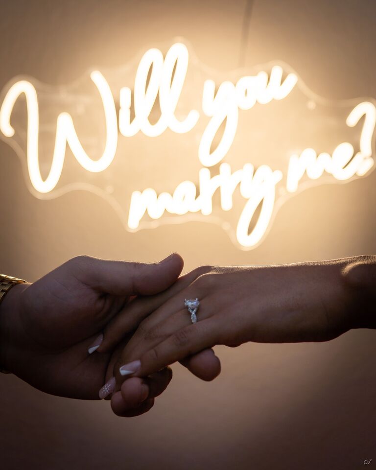 He proposed.