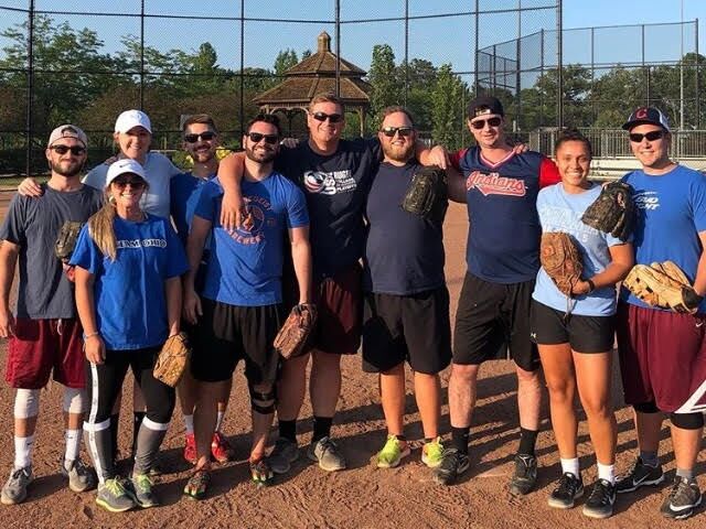 The day we first met! And the first Dinger Bangers practice (since the game got forfeited because the other team didn't show up).