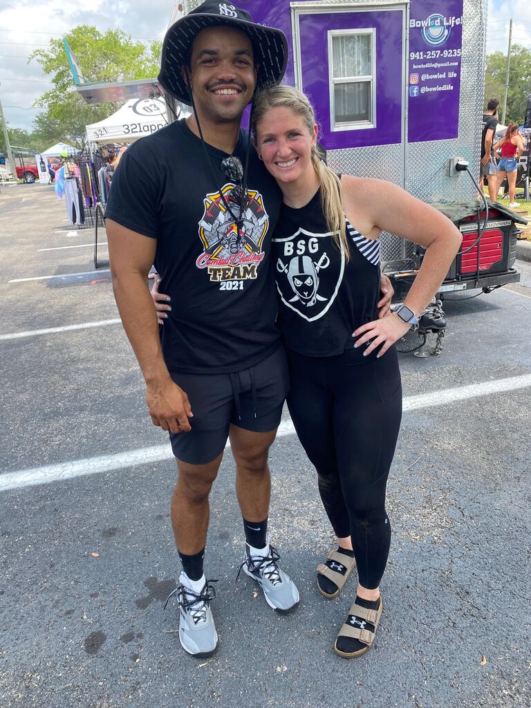 Carly's first Crossfit competition. Chris drove after a shift all the way to Tampa to watch.