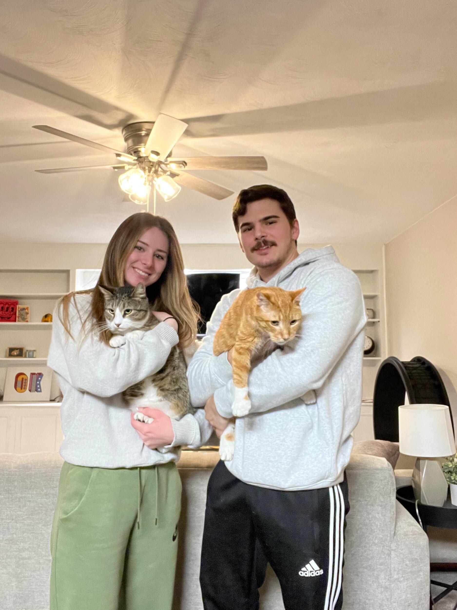 Mouse joined the family! After Jared transported a patient to Norfolk General Hospital while he was at work, a nurse asked him if he wanted a cat. At the time, I was begging Jared for another cat so Hemmy could have a brother. Jared told the nurse that I wanted another cat so we met up with her in a Walmart parking lot thinking we were there to meet Mouse (formerly known as 'Meowster'). To our surprise, the nurse handed Mouse to us, he was not in a carrier, and we instantly fell in love with him! The rest is history and he is such a blessing to our family!