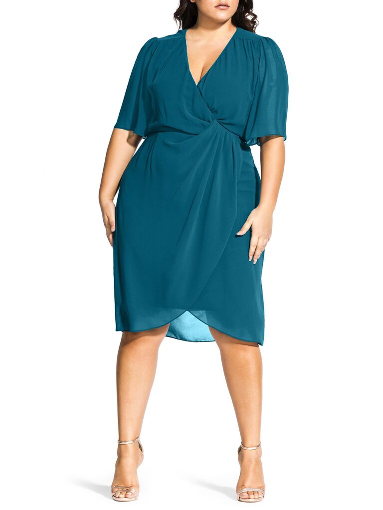 plus size guest wedding dresses with sleeves