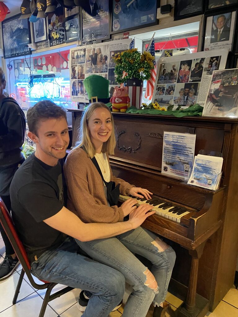 Sitting at the piano from Top Gun in San Diego