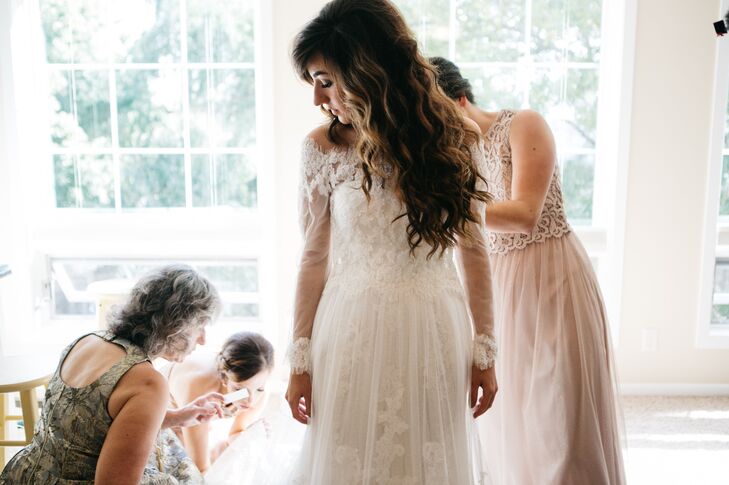 bridal lace overlay top