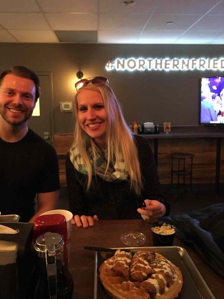 Our 4th date, photo taken slightly before our first kiss.