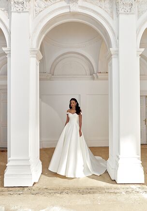 Mikado Ballgown with Modern Seaming and Box Pleated Skirt