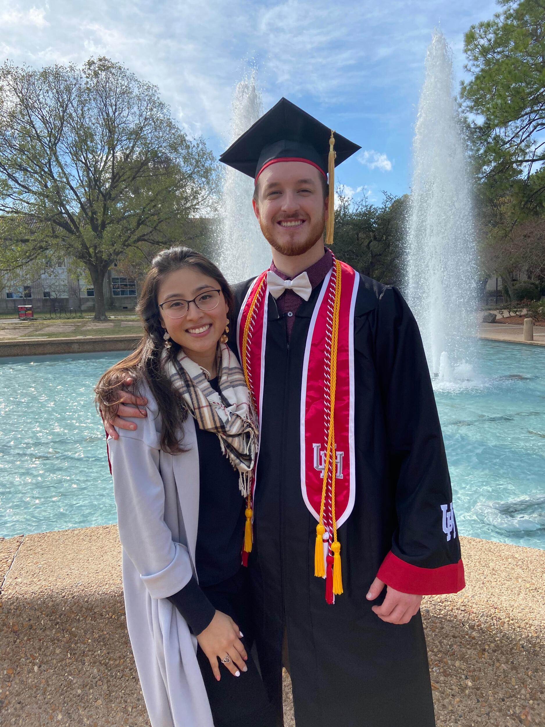 We both graduated, YAY,  from the University of Houston and are now employed at wonderful companies in Downtown, Houston. 