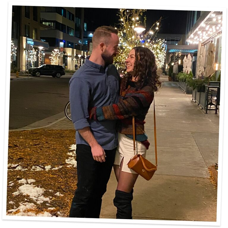 One of our first photos together after a double date at a speakeasy in Denver.