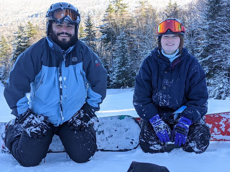 Kati’s first time snowboarding, Snowshoe, WV.