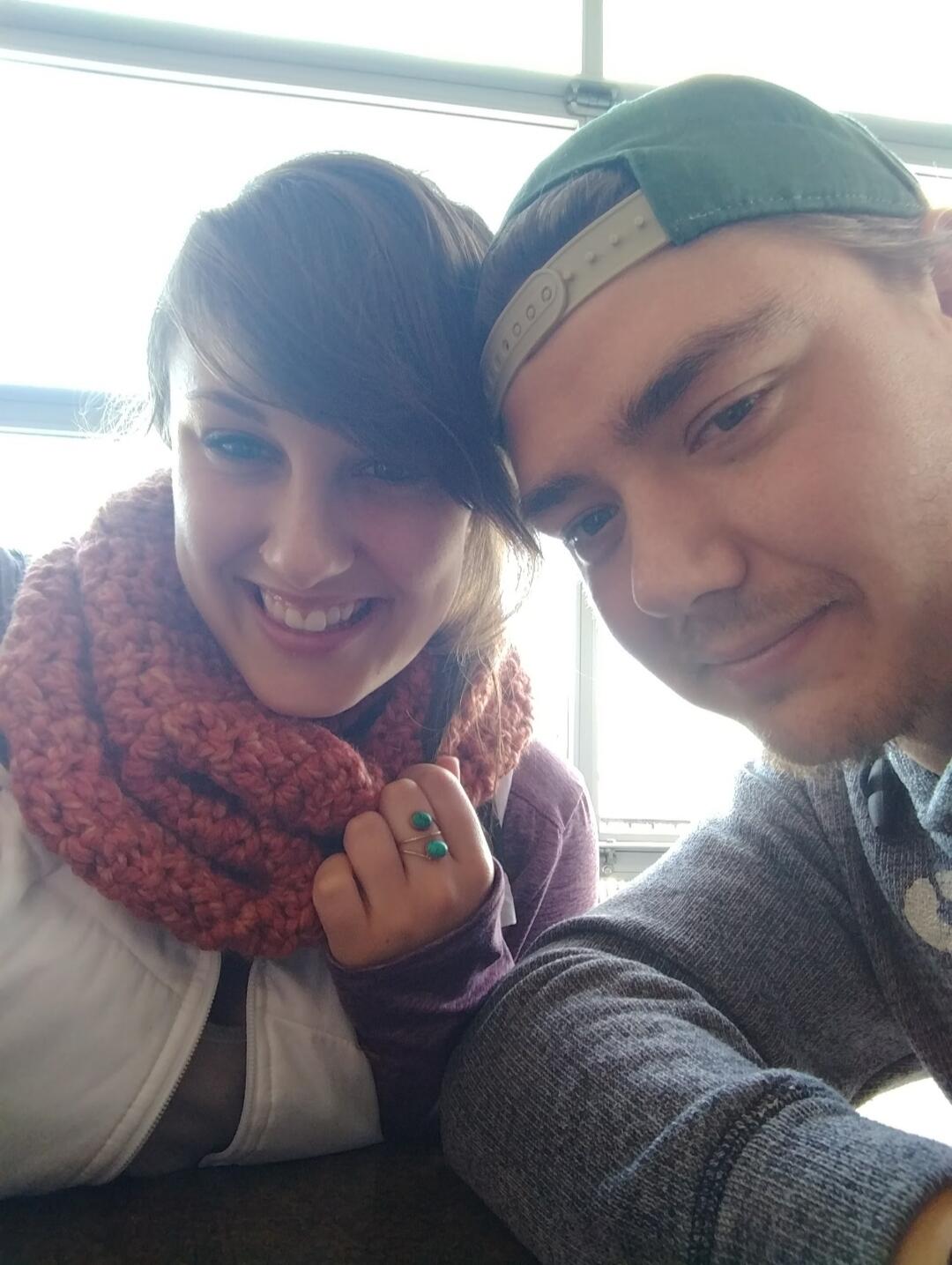 One week after we started dating - 
Drinks at Reno's - East Lansing, MI