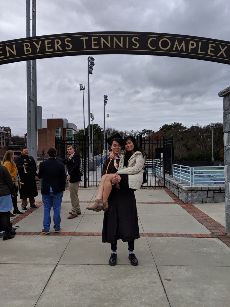 Huy's Graduation from Georgia Tech. I'm always picking Mi up and never letting her down.