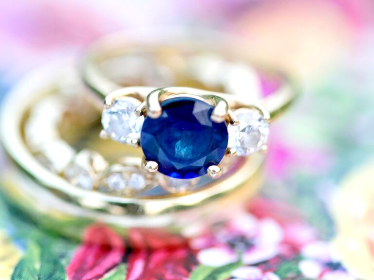 sapphire engagement ring with diamonds