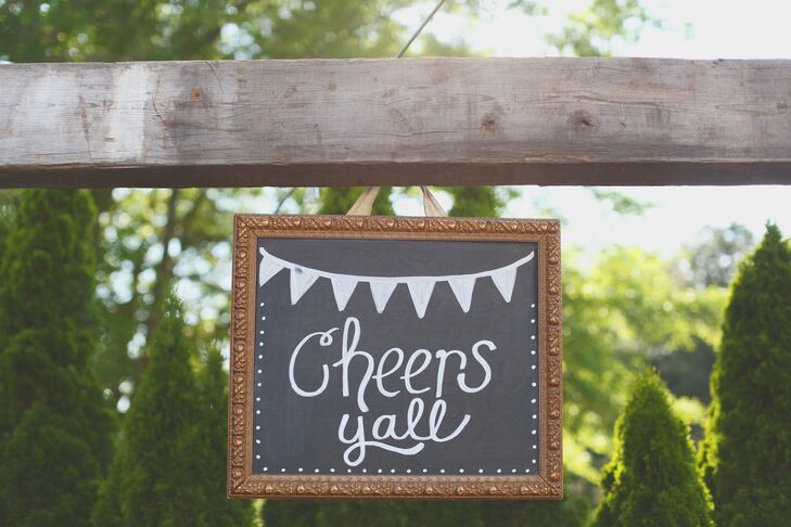 Cheers Y All Chalkboard Wedding Sign