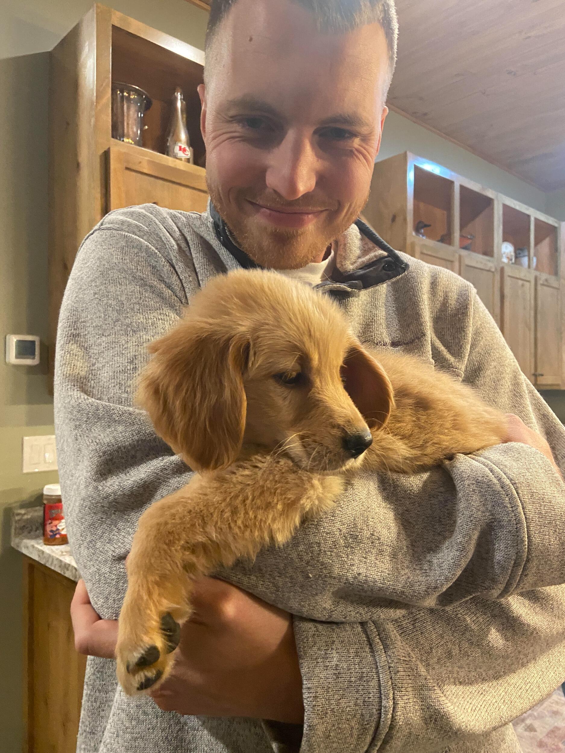 For Thanksgiving 2025, Megan and TJ went to Paola, KS to fest with his family and...GET A PUPPY! World, meet Dandy :) 