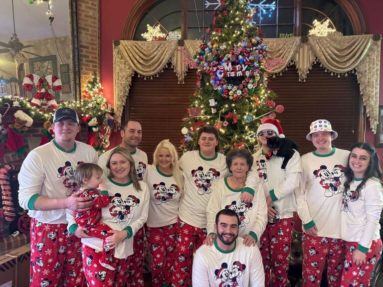 Christmas round 3 with Justin's family, this time with family matching PJs!