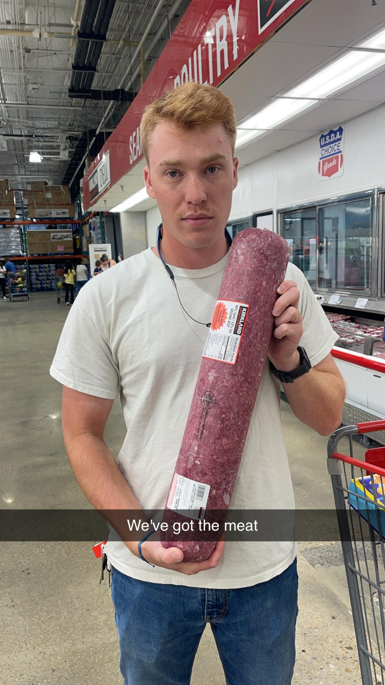 Grayson and Emma often frequent Costco for bulk ground beef and chicken bakes.