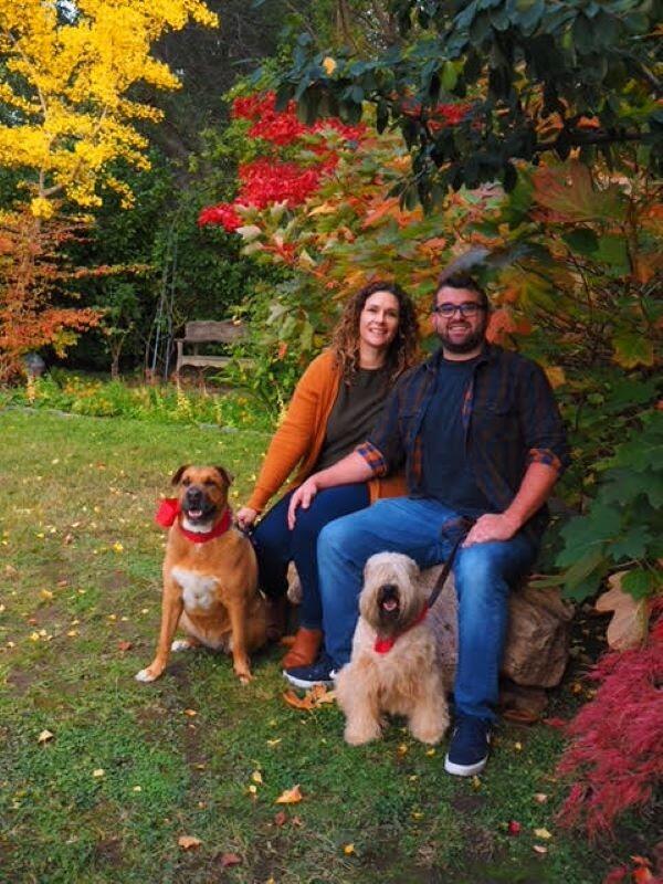 Fall photoshoot with the pups in Mary Ellen's backyard