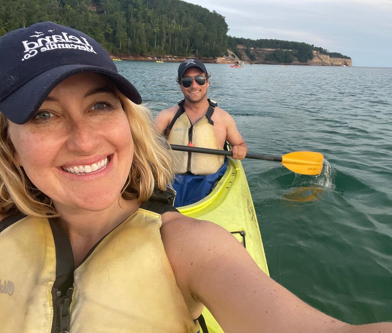 Kayaking the Pictured Rocks National Lakeshore.