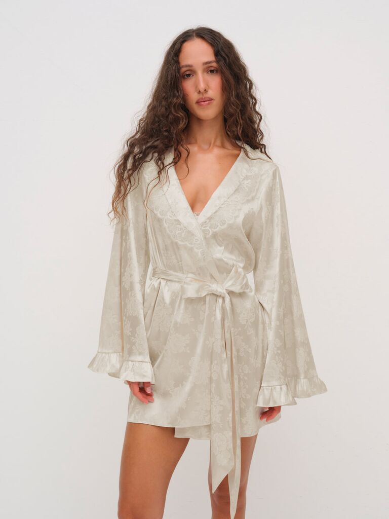 For Love and Lemons floral jacquard robe