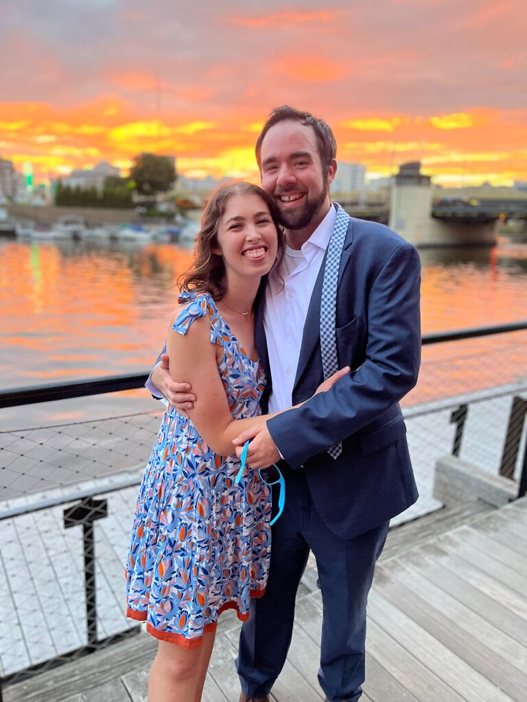 Celebrating Jenny's birthday at a friend's wedding in Milwaukee