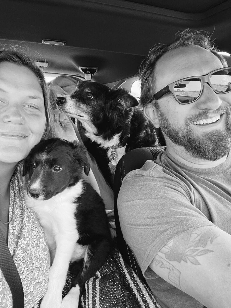 Very shortly after we moved in together, we decided to take the leap and get a puppy. Easily the best decision we ever made. This is the day we welcomed Meeko into our little family, on our way home from Boise, Idaho.