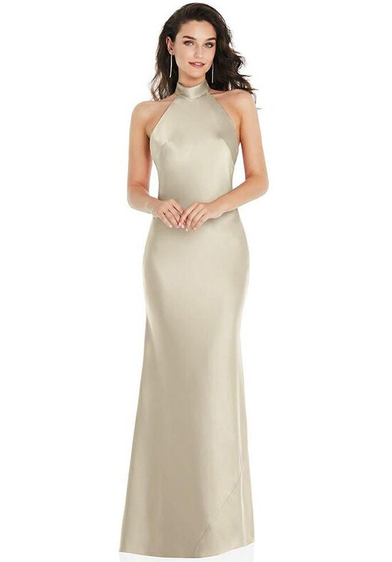 Scarf Tie High-Neck Halter Midi Slip Dress by Social Bridesmaid 8222  available in 29 colours