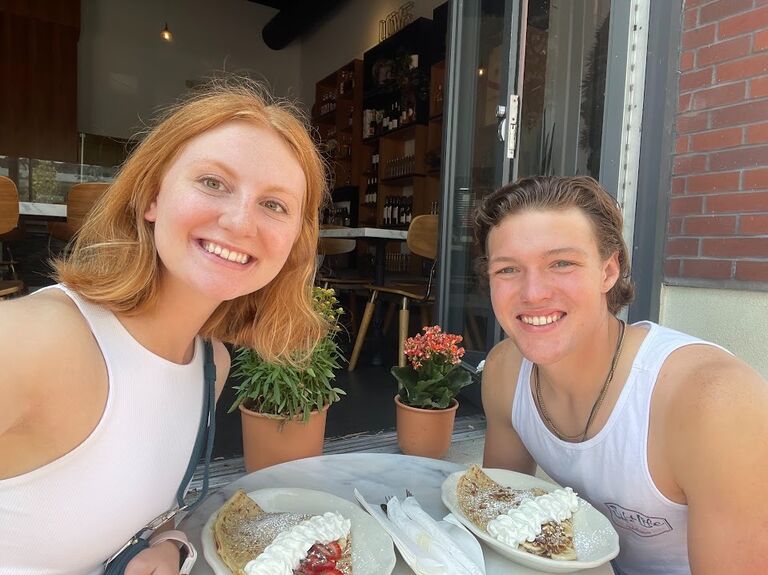 This was taken on our trip to San Diego! We tagged along as chaperones for the FCCLA trip, and we loved every second of soaking up sunshine. Overall, it was a CREPE trip :) !