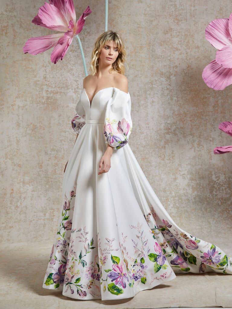Savin London floral wedding dress