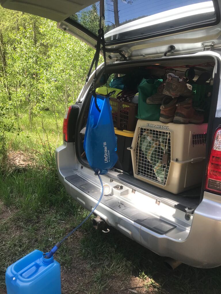 ...and so they went off in search of better views! As a celebration of Kara's very anti-climactic pandemic graduation, C & K set off for 2-weeks of camping, backpacking and adventure in Colorado! And as you can see from the car - we had gained a Ripley-dog and Connor had gained the knowledge of Kara's chronic over-packing issues!
