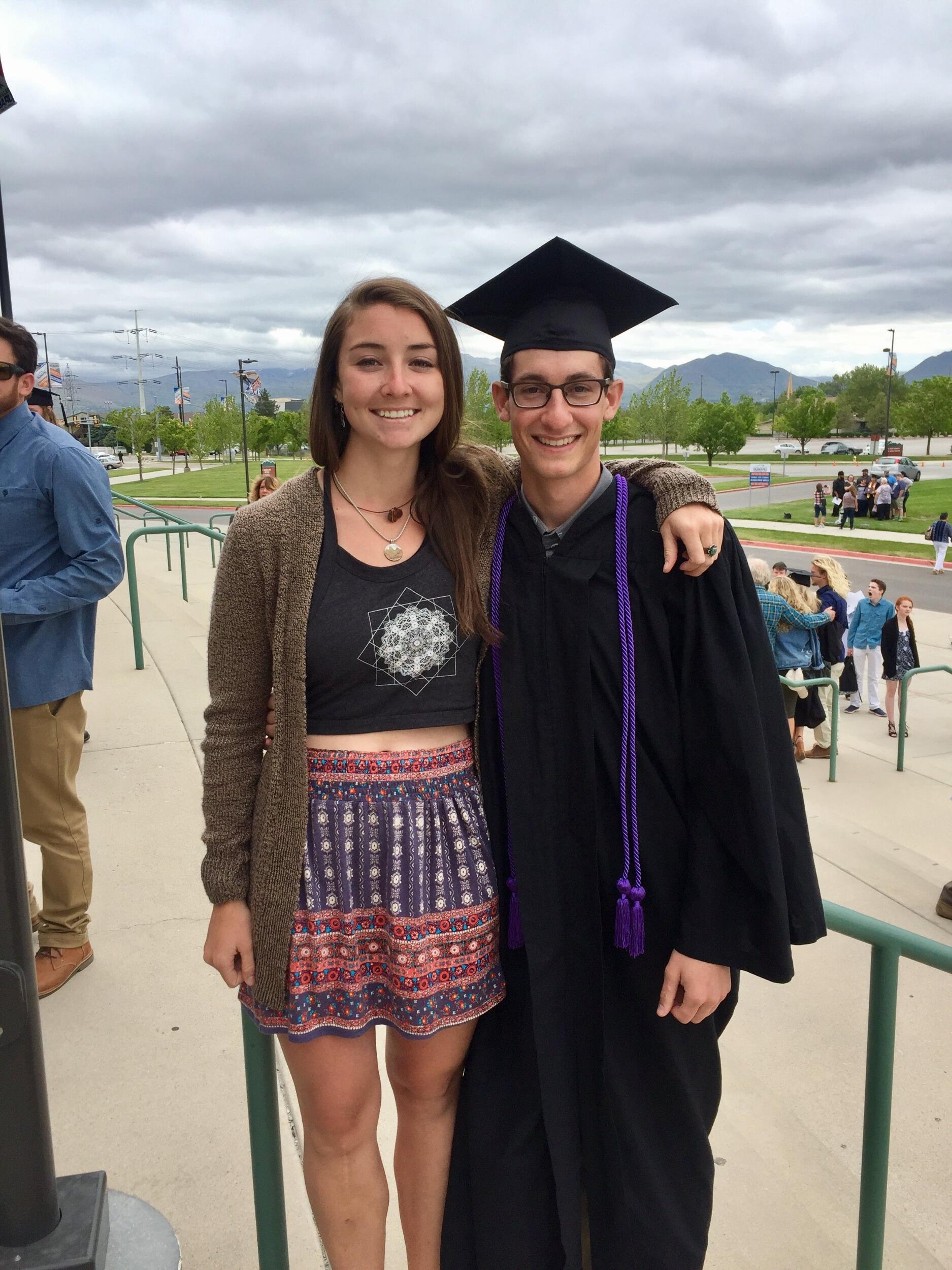 Sam did it! Sam's undergrad graduation (BS- Biology) in Salt Lake City, UT from Westminster College