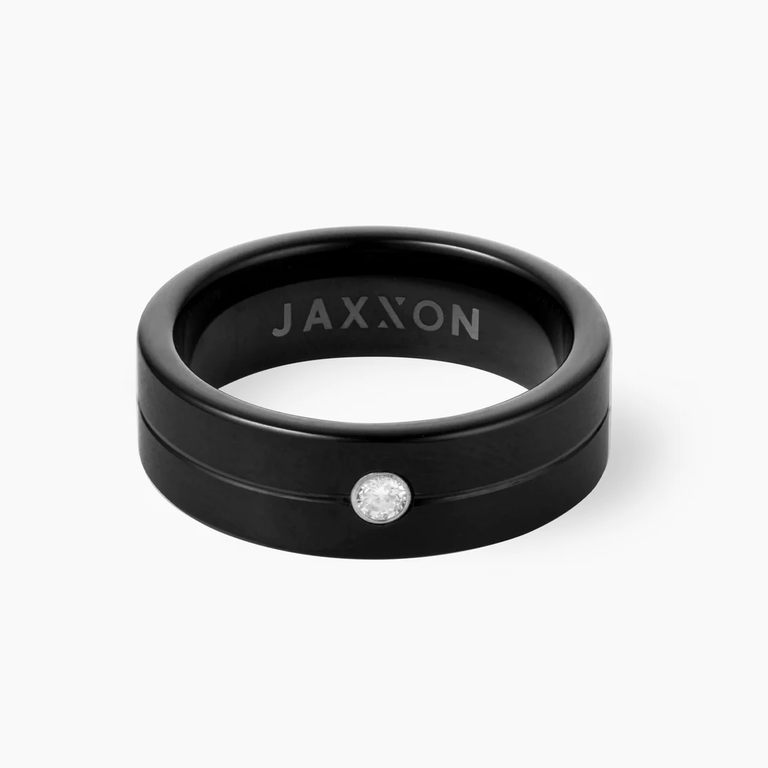 Single Stud Black Tungsten Ring from JAXXON 